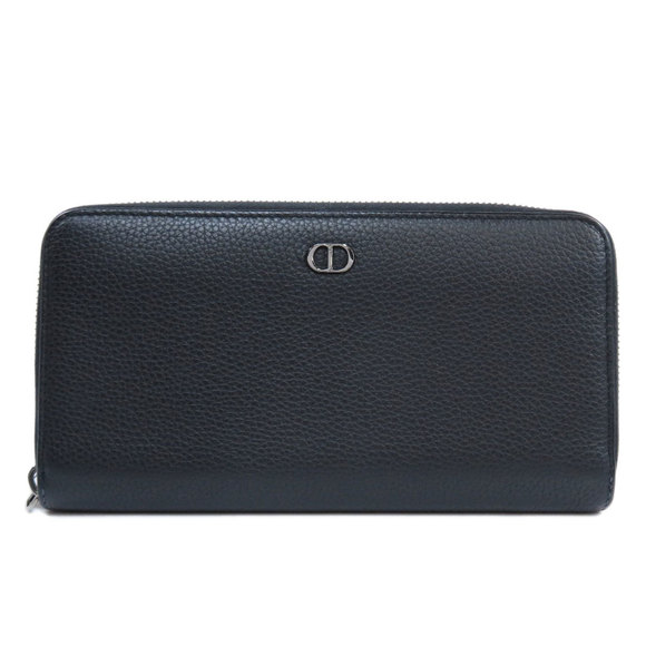 Christian Dior Round Zipper Long Wallet Coin Purse Leather - Picture 1 of 10
